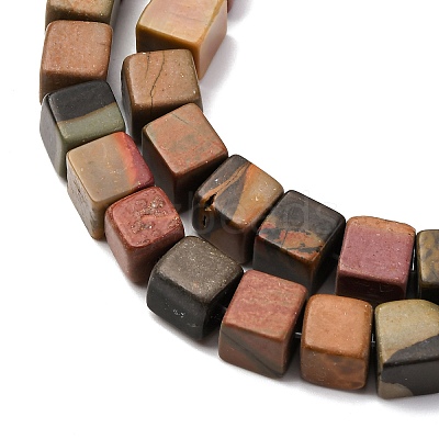 Natural Picasso Stone/Polychrome Jasper Beads Strands G-B155-C10-8x8mm-1