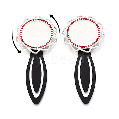 Alloy & Iron Bookmark Cabochon Settings PALLOY-N184-10S-1