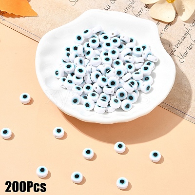 200Pcs Transparent Acrylic Beads TACR-YW0002-08L-1