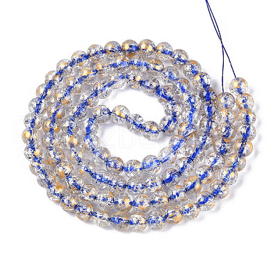 Crackle Transparent Glass Beads Strands X1-GLAA-N030-8mm-01D-1