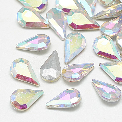 Pointed Back Glass Rhinestone Cabochons RGLA-T082-6x10mm-05-1