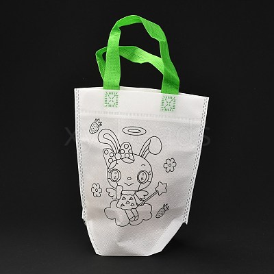 Rectangle Non-Woven DIY Environmental Scribble Bags DIY-B030-01-1