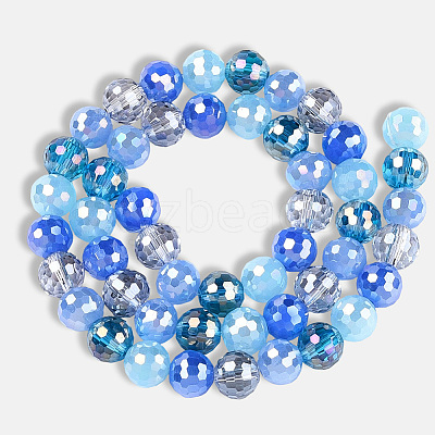 4 Strands Electroplate Glass Bead Strands GLAA-PA0001-09C-1