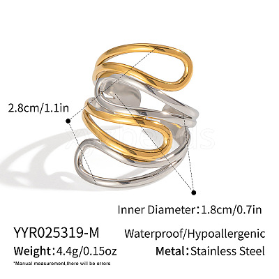 Adjustable Stainless Steel Cuff Rings for Women WI9204-1-1