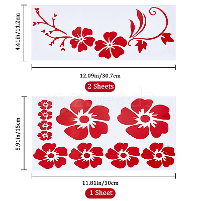 3Pcs 2 Styles PET Cartoon Self Adhesive Car Stickers DIY-GF0007-83A-1