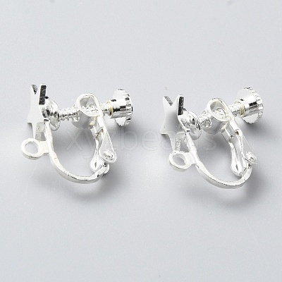 Star Brass Clip-on Earring Findings KK-TAC0005-02S-1