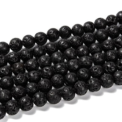Natural Lava Rock Beads Strands X-G-M169-8mm-03-1