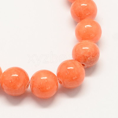 Natural Dyed Yellow Jade Gemstone Bead Strands G-R271-6mm-Y31-1
