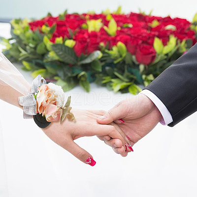 Silk Cloth Silk Ribbon Wrist Corsage AJEW-WH0277-62A-1