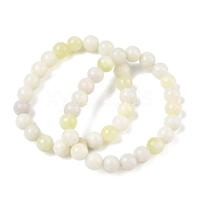 Natural Jade Round Beaded Stretch Bracelets GG-CBA12F1-02A-13-1