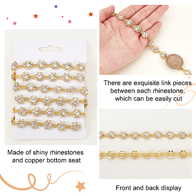 2Yards Alloy Glass Rhinestone Cup Chains DIY-GA0009-07-1