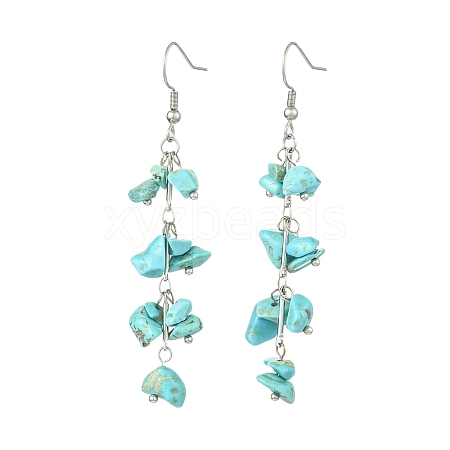 Synthetic Turquoise Dangle Earrings for Women EJEW-TA00553-03-1