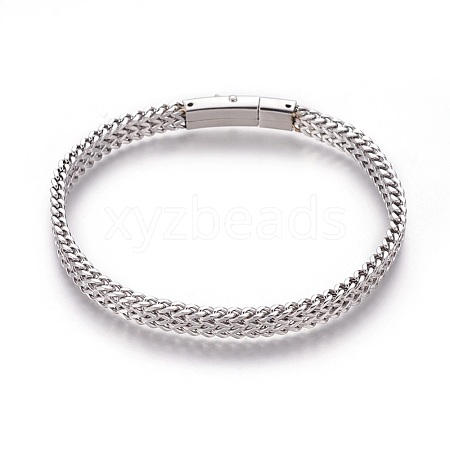 Tarnish Resistant 304 Stainless Steel Mesh Bracelets BJEW-L665-04P-1