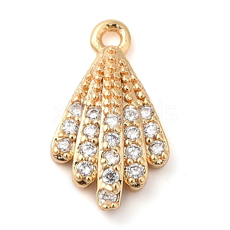 Brass Micro Pave Clear Cubic Zirconia Charms KK-G503-43G-1