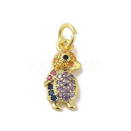 Real 18K Gold Plated Brass Pave Colorful Cubic Zirconia Pendants KK-M283-06H-02-1