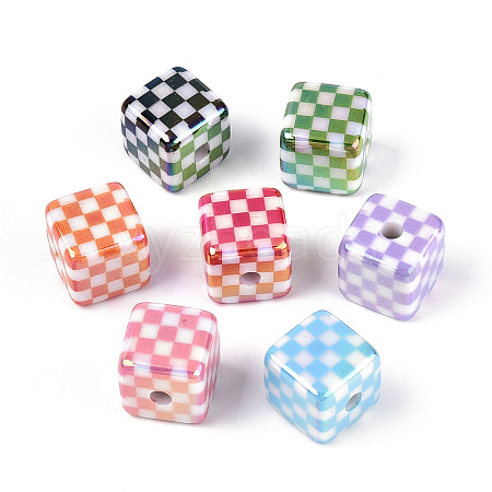 UV Plating Opaque Acrylic Beads OACR-T028-71-1