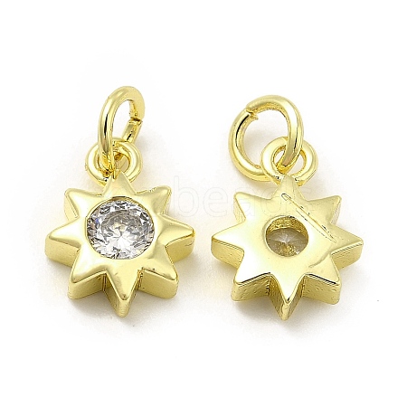 Brass Micro Pave Cubic Zirconia Charms KK-E068-VB238-1