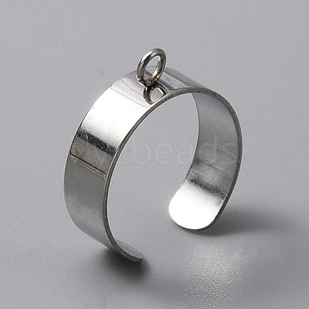 Stainless Steel Open Cuff Finger Ring Components STAS-WH0029-40A-P-1