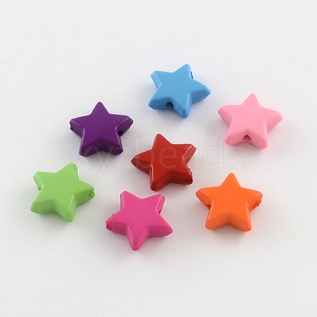 Star Opaque Acrylic Beads SACR-Q100-M103-1