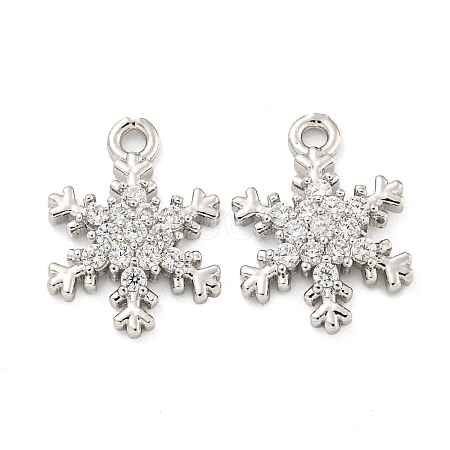 Brass Micro Pave Clear Cubic Zirconia Pendants X-FIND-Z044-09P-1