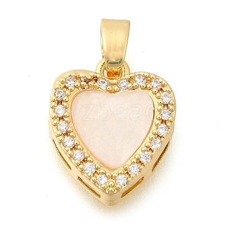 Brass Micro Pave Cubic Zirconia with Acrylic Pendants KK-S049-25G-1