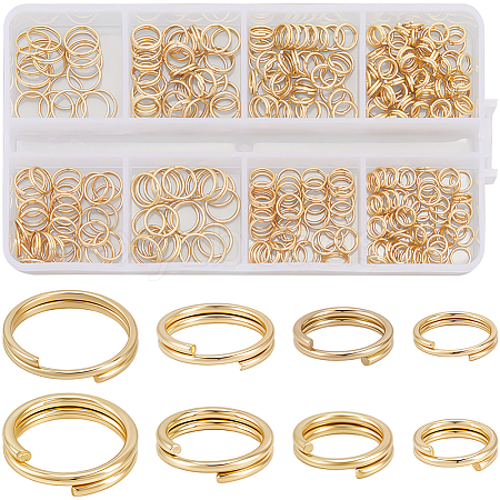 300Pcs 8 Styles Stainless Steel Split Rings STAS-BBC0008-88-1