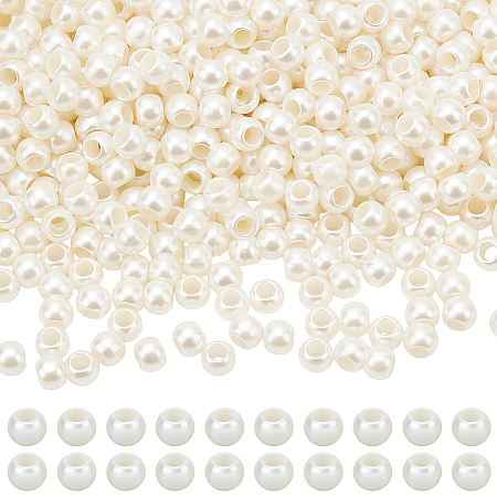 ABS Plastic Imitation Pearl European Beads SACR-NB0001-18A-1