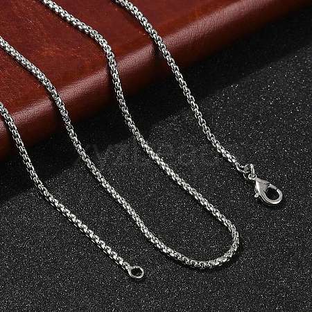 1.5mm Rack Plating Brass Box Chain Necklaces for Women Men MAK-L044-21P-1