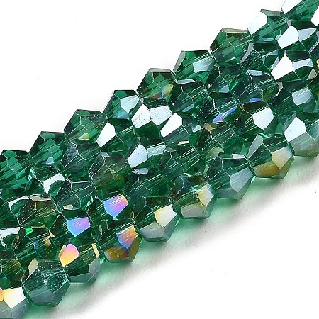 Transparent Electroplate Glass Beads Strands EGLA-A039-T6mm-B10-1