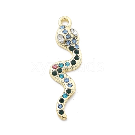 Snake Shape Alloy Rhinestone Pendants PALLOY-Q030-01C-1