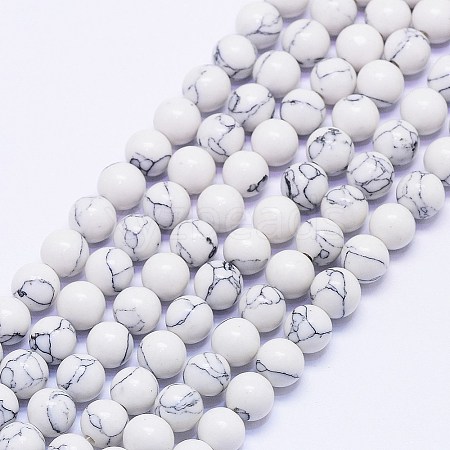 Synthetic Howlite Beads Strands G-E110-4mm-5-1