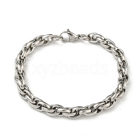 Non-Tarnish 201 Stainless Steel Rope Chain Bracelets STAS-Z056-16P-1