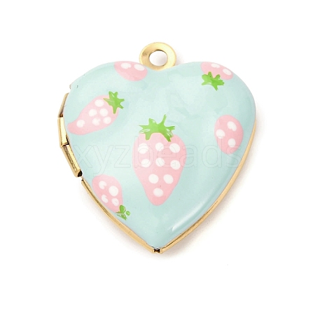 304 Stainless Steel Heart Locket Pendants STAS-Z168-02G-04-1