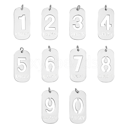 Unicraftale 10Pcs 10 Style 201 Stainless Steel Pendants STAS-UN0026-25-1