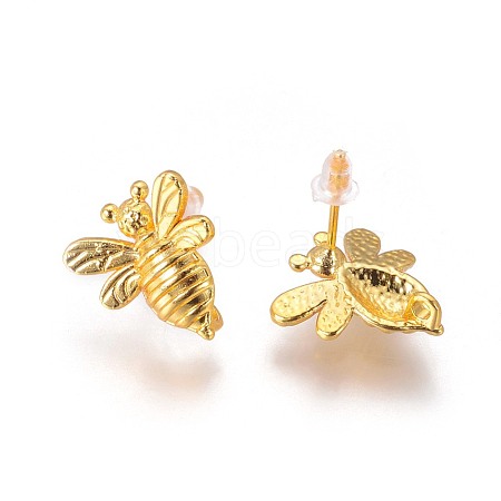 Brass Stud Earring Findings KK-F809-13G-1