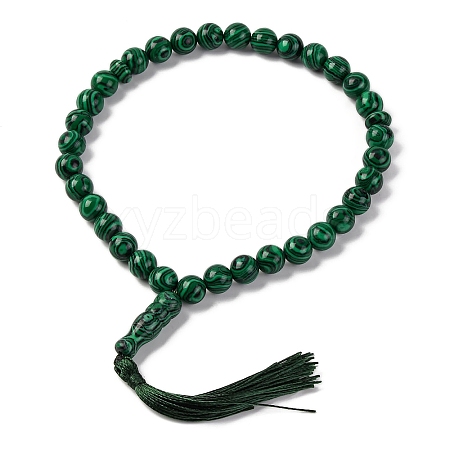 Natural Malachite Beads Stretch Bracelets BJEW-I319-01L-1