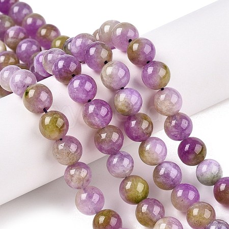 Dyed Natural White Jade Beads Strands G-T138-10mm-210-10-1