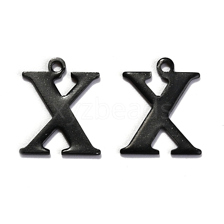 304 Stainless Steel Alphabet Charms STAS-H122-X-EB-1