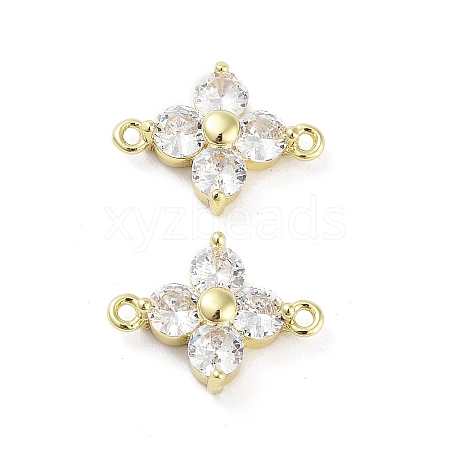 Rack Plating Brass Pave Cubic Zirconia Connector Charms KK-H474-20G-02-1