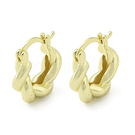 Rack Plating Brass Twist Rope Hoop Earrings EJEW-Z035-01G-1