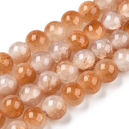 Crackle Baking Painted Imitation Jade Glass Beads Strands DGLA-T003-6mm-08-1