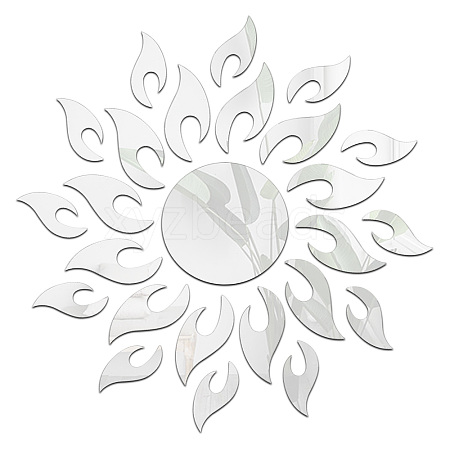 Sunflower Acrylic Mirrors Wall Stickers DIY-WH0167-49B-1