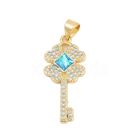 Brass Micro Pave Cubic Zirconia Pendants KK-I723-49A-G-1