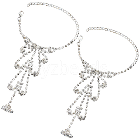 2Pcs Crystal Rhinestone Tennis Ring Bracelet BJEW-CN0001-17C-1
