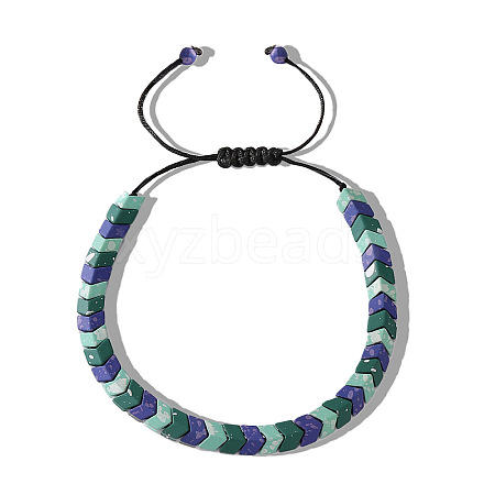 Ethnic Style Natural Gemstone Arrowhead Braided Bracelets for Men RO2322-1-1