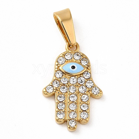 Ion Plating(IP) 304 Stainless Steel Micro Pave Clear Cubic Zirconia Pendants STAS-M321-05G-1