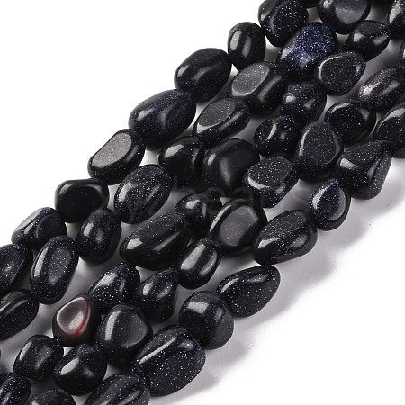 Synthetic Blue Goldstone Beads Strands G-G146-A35-01-1