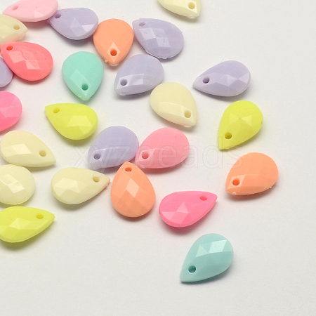 Opaque Acrylic Teardrop Pendants SACR-Q100-M057-1