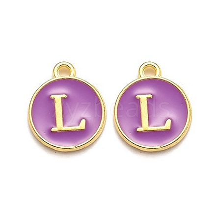 Golden Plated Alloy Enamel Charms ENAM-Q437-12L-1