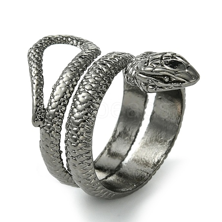 Snake Alloy Wrap Open Cuff Rings RJEW-K275-76B-1